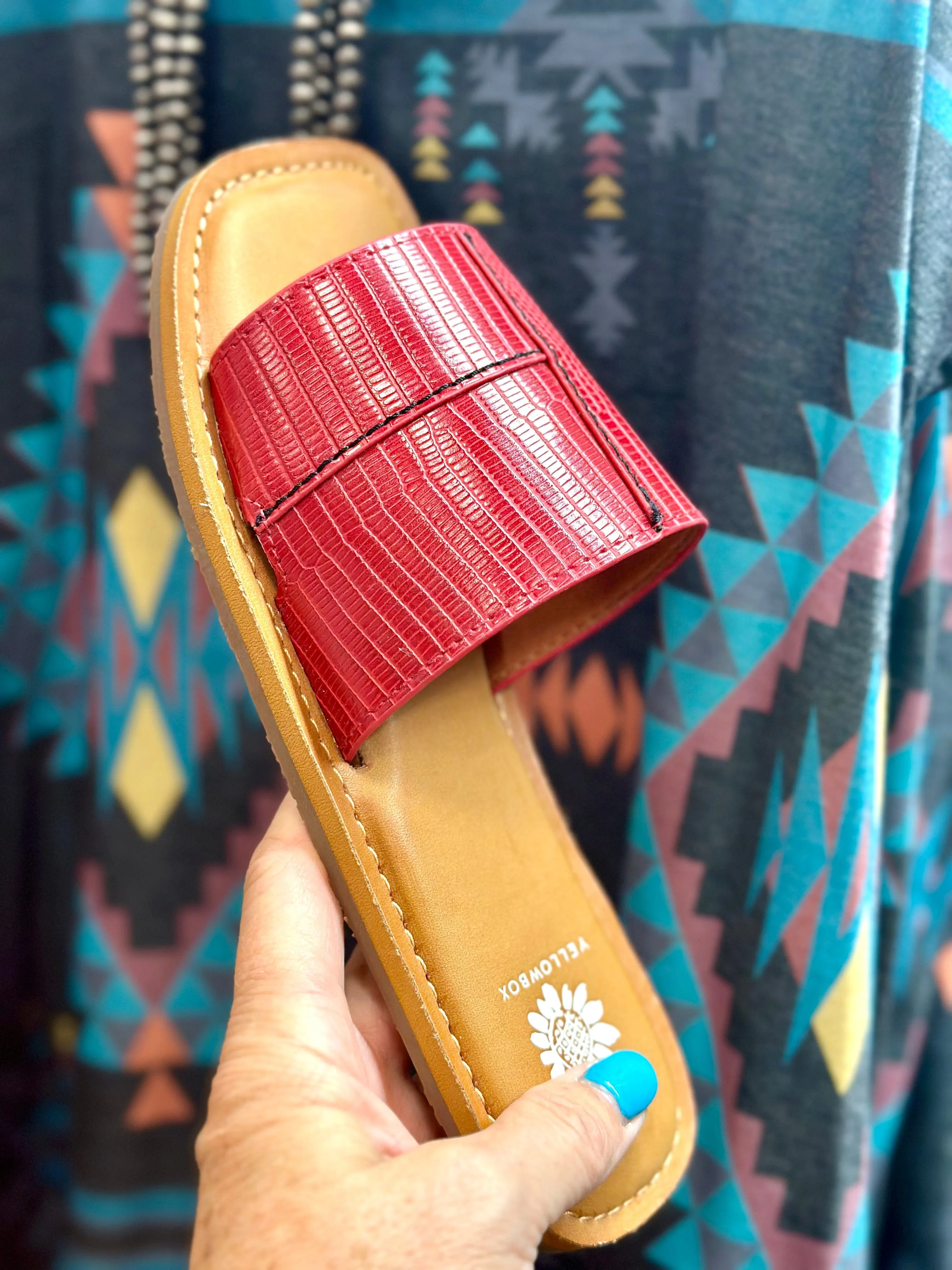 The Caliente Red Slide Sandal