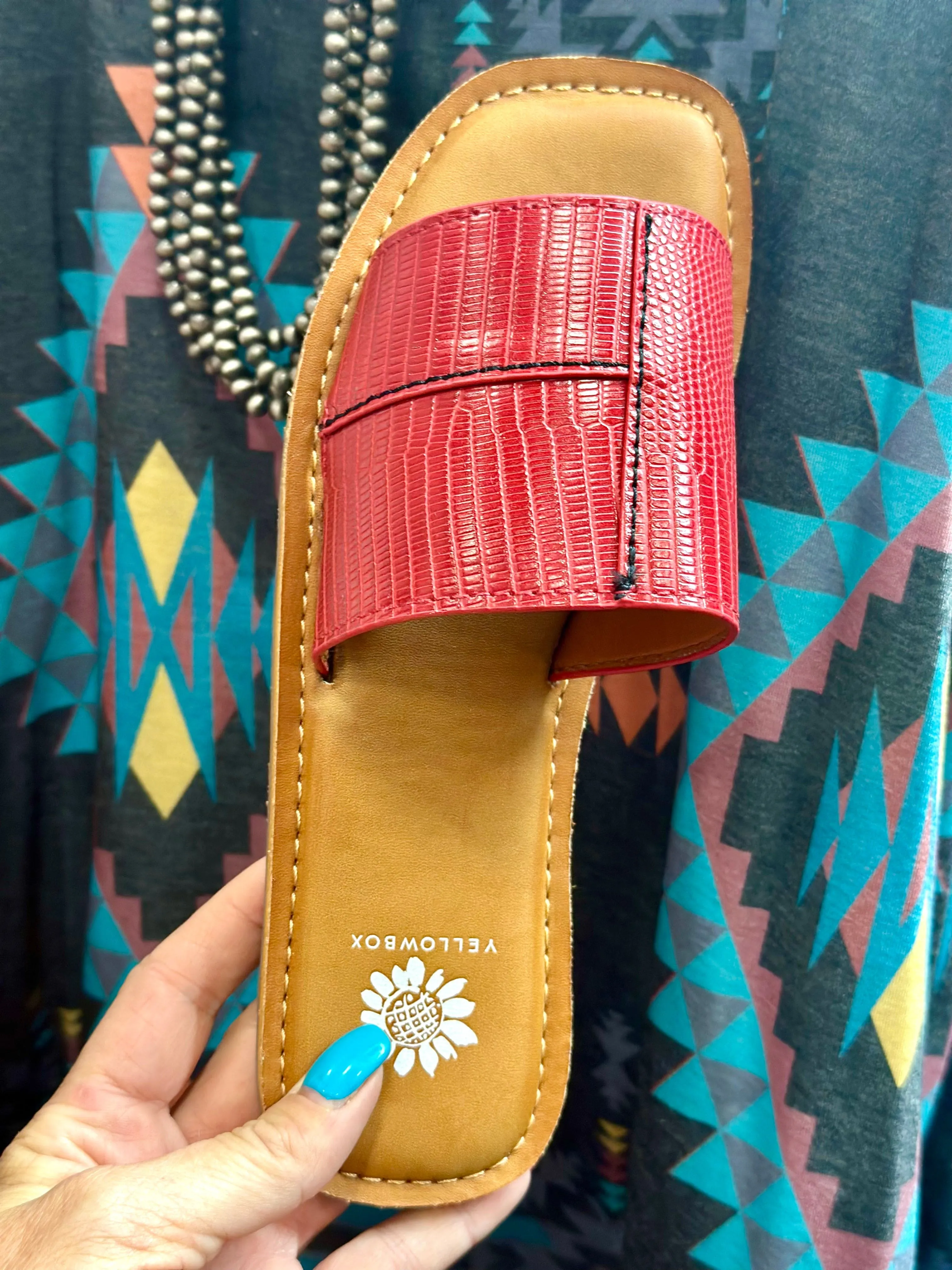 The Caliente Red Slide Sandal