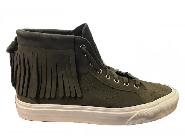 Vans unisex high sneakers in suede with fringes SK8-HI Moc VN000315JU0 ivy green-black