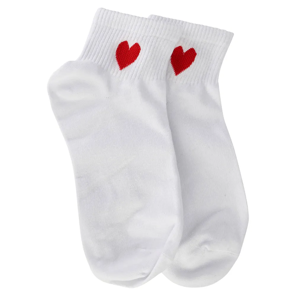 WHITE HEART SHORT SOCKS