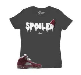 Womens Burgundy 5 Shirt - Spoiled - Charcoal